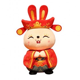 ERINGOGO Poupée Lapin en Peluche Poupée Mascotte en Peluche Statue De Lapin Feng Shui Peluche Lapin Cadeaux De Lannée du Lap