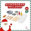 Cuisine Enfant en Bois,Cuisine en Bois Enfant, Cuisine pour Enfants +17 Accessoires Cuisine Enfant 2 Ans 3 Ans kit Cuisine En