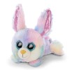 NICI Glubschis : L’Originale – Glubschis Lapin en Peluche Rainbow Candy 15 cm – Lapin Couché avec de Grands Yeux Pailletés – 