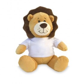 GIFART Peluche bonhomme 20 cm avec mini t-shirt blanc personnalisable lion lion 