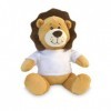 GIFART Peluche bonhomme 20 cm avec mini t-shirt blanc personnalisable lion lion 