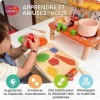 Cuisine Enfant en Bois, Jeu de Cuisine Jouet de Cuisine avec Accessories pour Enfants