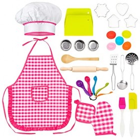 AMAYGA Accessoire Cuisine Enfant 27pcs avec Pots et Casseroles en Acier  Inoxydable, Ustensile Cuisine Enfant, Enfants Cuisine avec Tablier Cuisine,  Les Toque, Les Gant, pour Garçons Filles Cadeau : : Jeux et