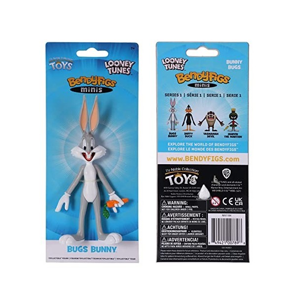 BendyFigs The Noble Collection Looney Tunes Mini Bugs Bunny - 5.75in 14.5cm Noble Toys Miniature Bendable Figure Posable Do