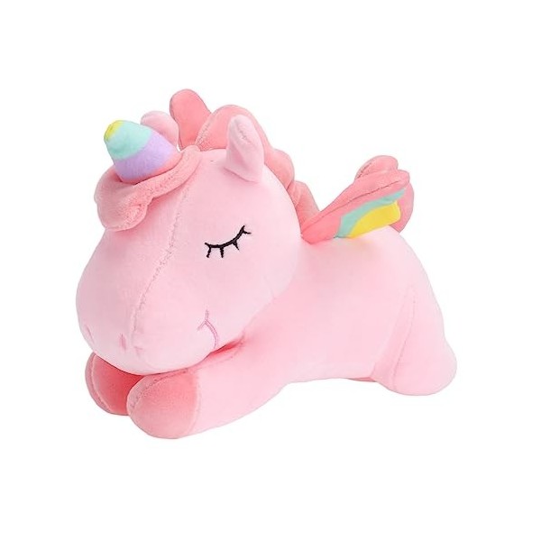 HOMSFOU 1Pc Oreiller De Couchage Licorne Peluche Jouet Mignon Canapé Oreiller Licorne Peluche Jouet Peluche Animal Cadeau Drô