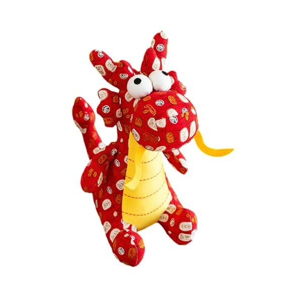 CELFER Peluche Dragon Chanceux,Jouets en Peluche du Zodiaque en Tissu Floral | Peluche Dragon du Zodiaque Chinois, Jouet en P