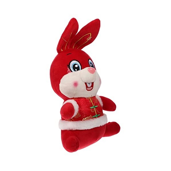 Warmhm 2023 Année du Lapin Mascotte Jouets De Lapin en Peluche Animal du Zodiaque Lapin en Peluche Oreiller Câlin Poupée De B