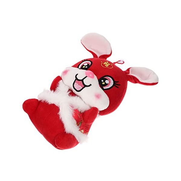 Warmhm 2023 Année du Lapin Mascotte Jouets De Lapin en Peluche Animal du Zodiaque Lapin en Peluche Oreiller Câlin Poupée De B