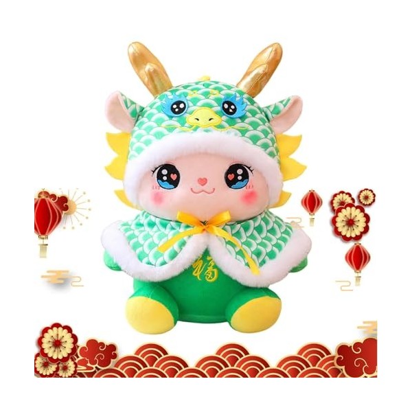 WOTEG Dragon du Zodiaque du Nouvel an Chinois | Dragon en Peluche Doux et Confortable,Dragon en Peluche Durable, Mascotte de 