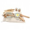 Little Log Ustensiles de Cuisine en Bois Ensemble casseroles poêles Ensemble Cuisine pour Enfants Accessoires Cuisine pour En