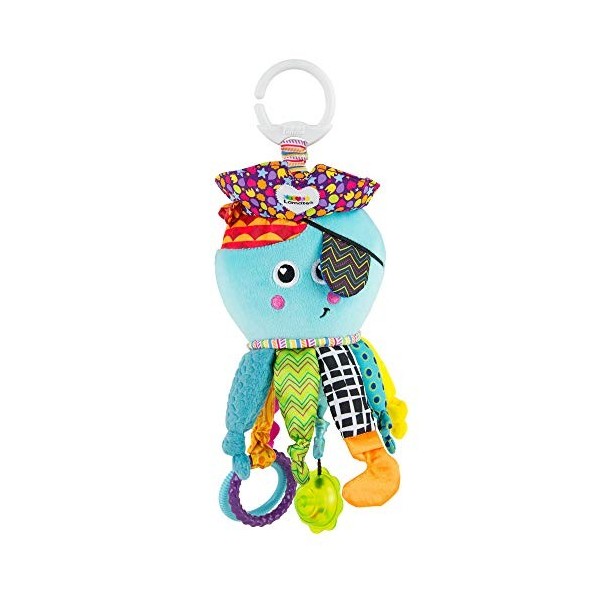 Lamaze Captain Calamari, jouet sensoriel pour bébés de 0 à 6 mois, à clipser sur le landau et la poussette.