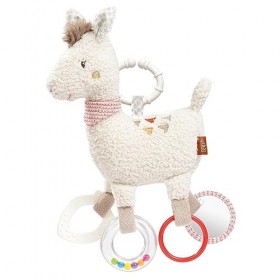 Fehn Peru 058055 Peluche d’Activités Lama à Suspendre avec Anneau - Pour Bébés et Tout-Petits dès 0 Mois - Taille 28 cm
