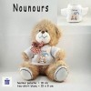 Peluche Nounours avec un Tee shirt Chouette avec son bonnet Personnalisable avec un Prénom Exemple Pauline