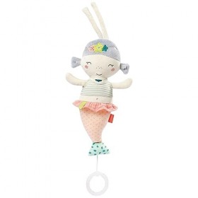 Fehn 054040 Peluche Musicale Sirène Douillette avec Boîte à Musique Amovible à Remonter - Mélodie « Le Lac des cygnes » - Pou