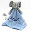 KDO MAGIC Doudou personnalisé éléphant - Peluche Personnalisable avec prénom brodé - Cadeau de Naissance, garçon, Fille, bébé