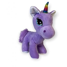 J&K Markets Peluche Licorne Debout, Violet, 22 x 16 x 9 cm hxLxl , Polyester