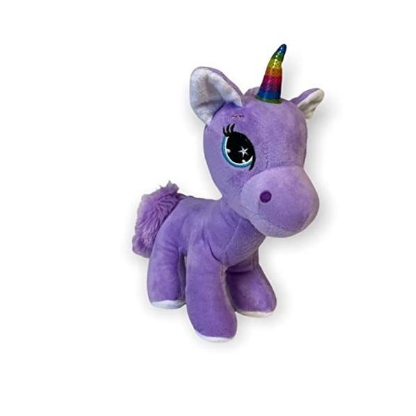 J&K Markets Peluche Licorne Debout, Violet, 22 x 16 x 9 cm hxLxl , Polyester