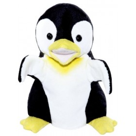 Heinrich Bauer - 11837 - Marionnette à Main Pingouin en Peluche - Noir/Blanc/Jaune