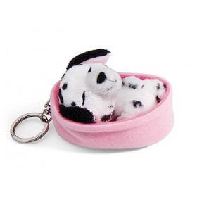 NICI- Porte-clés Chien Sleeping Pets Dalmatien 8cm, 48833, Blanc