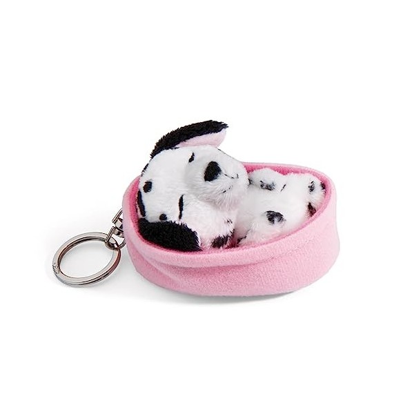 NICI- Porte-clés Chien Sleeping Pets Dalmatien 8cm, 48833, Blanc