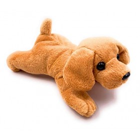 Onwomania Peluche Peluche Peluche Chiot à Quatre Pattes Longueur 18 cm Marron