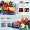 Czemo Ensemble de Jouets de Cuisine pour Enfants Accessoires de Cuisine 41 Pièces avec Son et Lumière Cuisinière évier Nourri