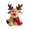 Kuyatioo Peluche Délan De Noël, 30 Cm, Renne en Peluche, Cerf en Peluche, Peluche Douce De Noël, Renne Au Nez Rouge avec Éch