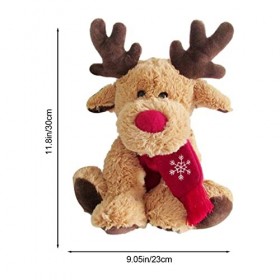Kuyatioo Peluche Délan De Noël, 30 Cm, Renne en Peluche, Cerf en Peluche, Peluche Douce De Noël, Renne Au Nez Rouge avec Éch