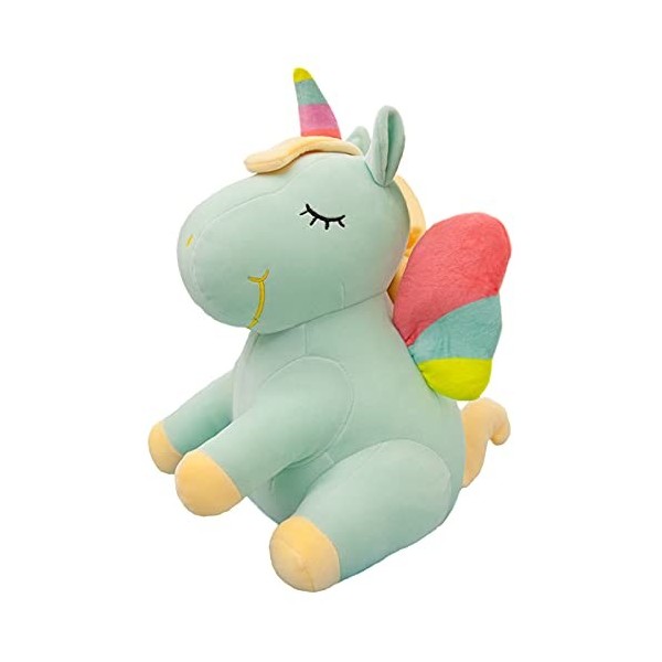 SNOWOLF Licorne en Peluche Mignonne Douce avec Ailes Arc-en-Ciel - Jouet Kawaii pour Enfants 30CM/11.8Inch, White 