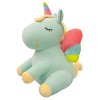 SNOWOLF Licorne en Peluche Mignonne Douce avec Ailes Arc-en-Ciel - Jouet Kawaii pour Enfants 30CM/11.8Inch, White 