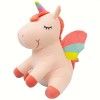 SNOWOLF Licorne en Peluche Mignonne Douce avec Ailes Arc-en-Ciel - Jouet Kawaii pour Enfants 30CM/11.8Inch, White 