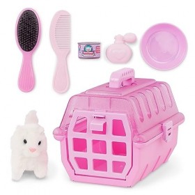 Play Circle – Jouet kit de toilettage pour Animaux domestiques – Jeu dimagination avec Transport, Peluche, Brosse, Nourritur