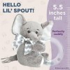 Bearington Collection Hochet à anneaux shaker éléphant en peluche avec peluche au cou pour mixte bébé 5.5" gris