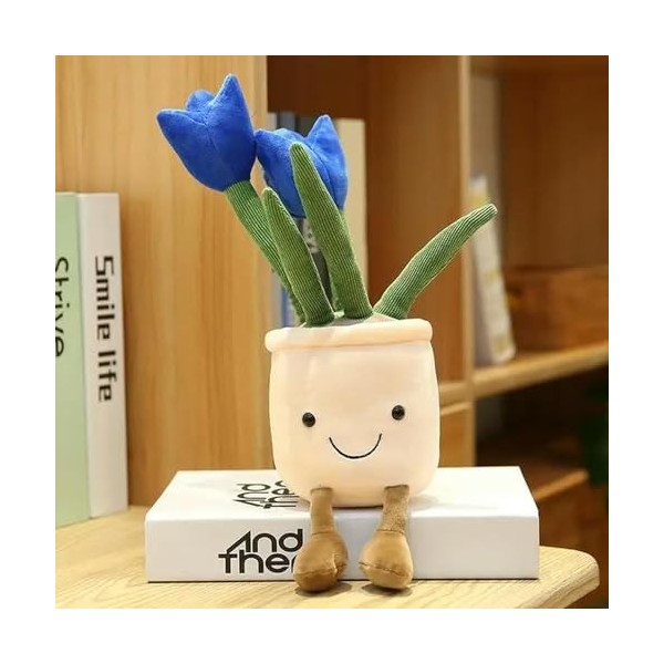 KiLoom Tulipe Réaliste Plantes Succulentes en Peluche Peluche Jouets Doux Décoration Poupée Créatif en Pot Fleurs Coussin pou