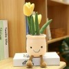 KiLoom Tulipe Réaliste Plantes Succulentes en Peluche Peluche Jouets Doux Décoration Poupée Créatif en Pot Fleurs Coussin pou