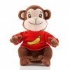 Finest Toys Singe - 28 cm - Peluche - Singe en peluche - Peluche avec pull en coton - Doudou pour enfants