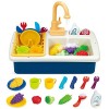 Trousse de Jouets pour évier de Cuisine pour Enfants avec Vaisselle, Lave - Linge et Coupe de Fruits et légumes Jouets, Eau d