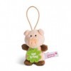 NICI 44864 Pendentif en Forme de Cochon avec Inscription « Viel Erfolg » 8 cm avec Boucle Rose/Marron