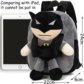 simyron Sac à Dos Batman Batman Sac à Dos Peluche, Enfants Batman Sac à Dos pour Bebe Maternelle Fille Garcon Enfant Voyage L