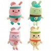 Porte-clés mignon en peluche Bubble Tea, 4pcs Mini Porte-clés en Peluche 12cm Boba Thé Au Lait Tasse Jouet Peluche porte-clés