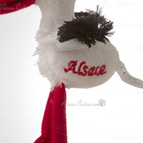 Peluche Cigogne brodée 30 cm