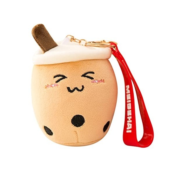 Bubble Tea en Peluche,Mini Porte-clés en Peluche bubble tea cup Thé au lait Forme en Peluche doudou Jouet Cadeau danniversair