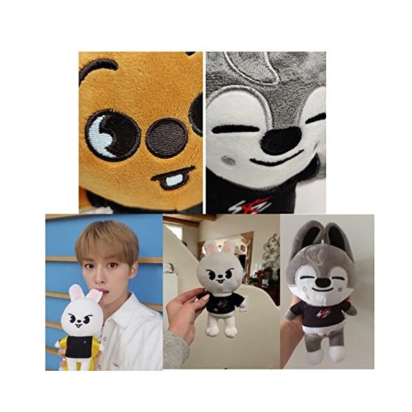 SHENGANG Stray Kids Skzoo Soft Toy Dwaekki Soft Animal Plushie Stuffed Pillow Cushion,Can be DIY,Chan/Leebit/Dwaekki/Jiniret/