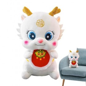 ADERN Mascotte de Dragon de la Fête du Printemps | Mascotte Traditionnelle en Peluche Dragon du Nouvel an Chinois | Jouets du