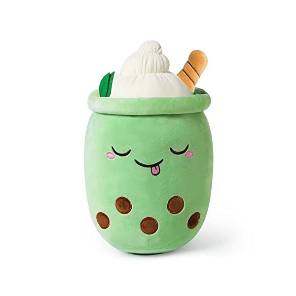 shownicer Peluche Boba Tea - Peluche Kawaii Bubble Tea - Jouet en peluche - Tasse à thé au lait - Coussin de lancer - Cadeau 