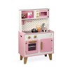 Janod - Grande Cuisine Enfant en Bois Candy Chic - Équipée avec Frigo et Four Micro Ondes, Bruitage et Lumière - Imitation et