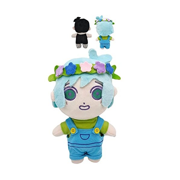 HOFFTI Omori Plush Basil，Omori Something Plush,8.2/10.6 in Omori Plush Basil Stuffed Doll,Omori Plushie Stuffed Doll Pillow，C