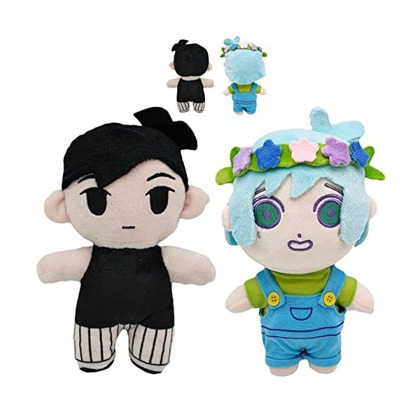 HOFFTI Omori Plush Basil，Omori Something Plush,8.2/10.6 in Omori Plush Basil Stuffed Doll,Omori Plushie Stuffed Doll Pillow，C