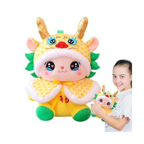 Eastuy Mascotte en Peluche de l’année du Dragon 2024 - Jouet en Peluche Dragon en Peluche - Décor Respirant de lannée du Dra