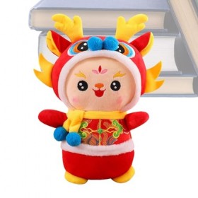 Oldmoom Animaux en Peluche Dragon du Nouvel an Chinois - Animal en Peluche Dragon 2024 en Costume Tang | Poupée du Zodiaque e
